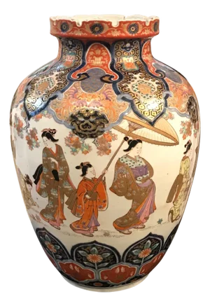 Large 19th Century Hand Painted Imari Porcelain Vase Meiji Period