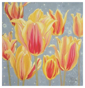 Kristine Kvitka, Tulips Night Blossomed, 2012, Oil on Canvas