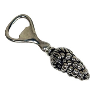 Spanish Silver Finish Grape Cluster Motif Bottle Opener For Sale