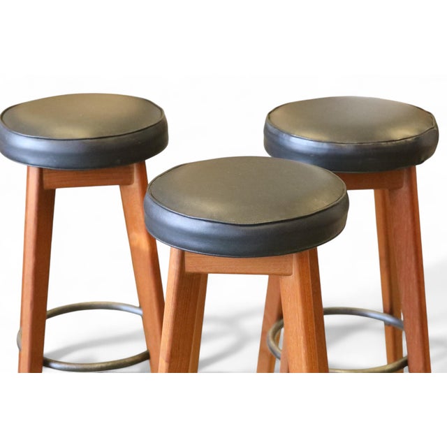 Mid-Century Modern Danish Teak Barstool, 1960s For Sale - Image 3 of 18