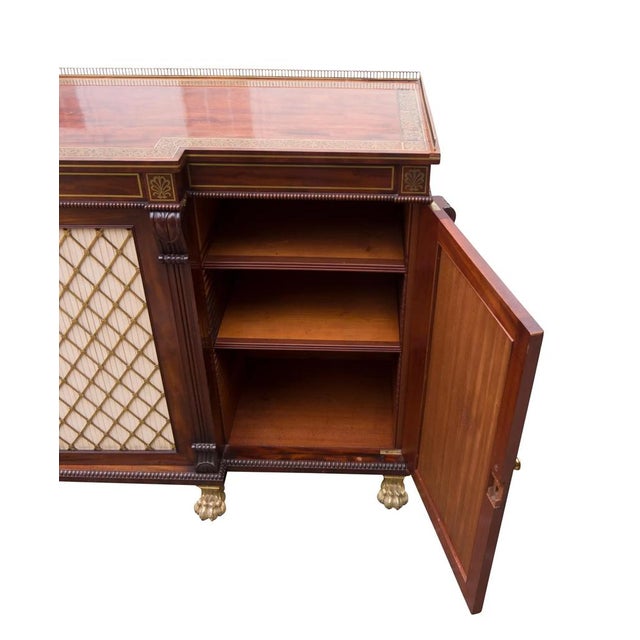 Regency Mahogany and Brass Inlaid Credenza From Westport House, Ireland For Sale - Image 13 of 18