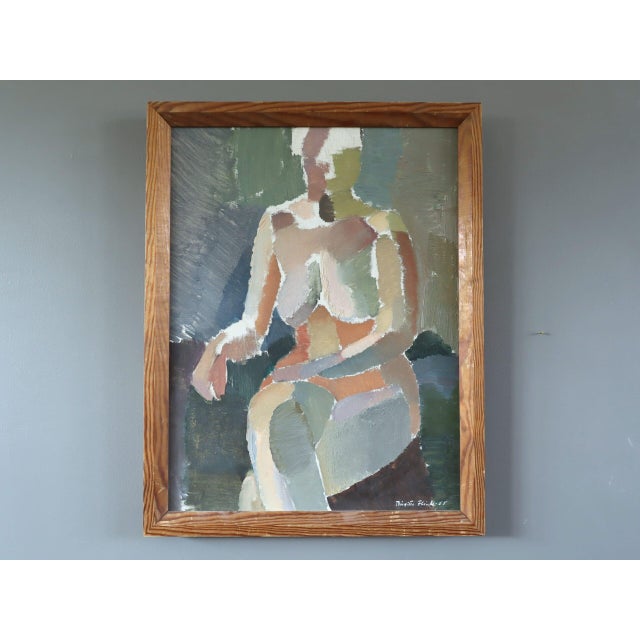 A MOMENT BETWEEN THOUGHTS Size: 19.7 x 15.4 inches (including frame) Oil on canvas A brilliantly executed mid-century...