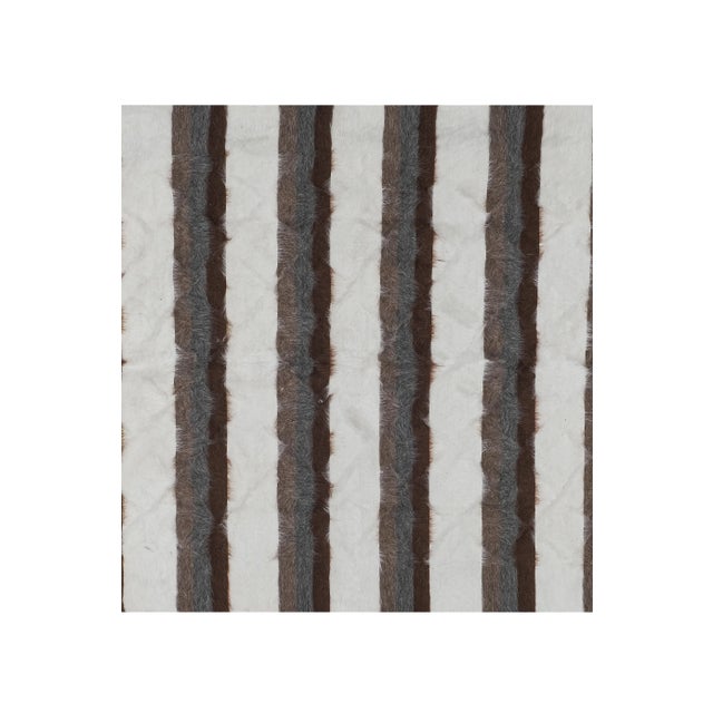 1960s Striped Turkish Siirt Blanket - Shagy Carpet For Sale - Image 5 of 13