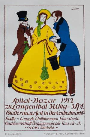 1912 German Art Nouveau Poster, Spital-Bazar (Vintage Dance Party)