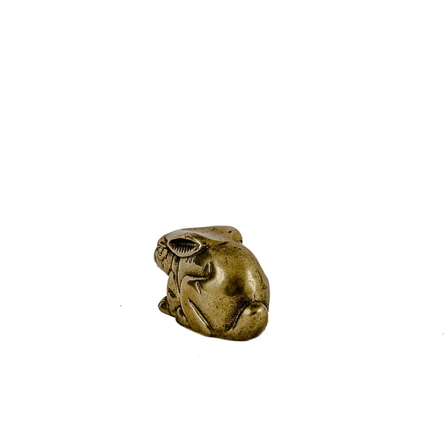 Mid-Century Modern Vintage Mid-Century Modern Brass Rabbit Figurine Paper Weight For Sale - Image 3 of 8