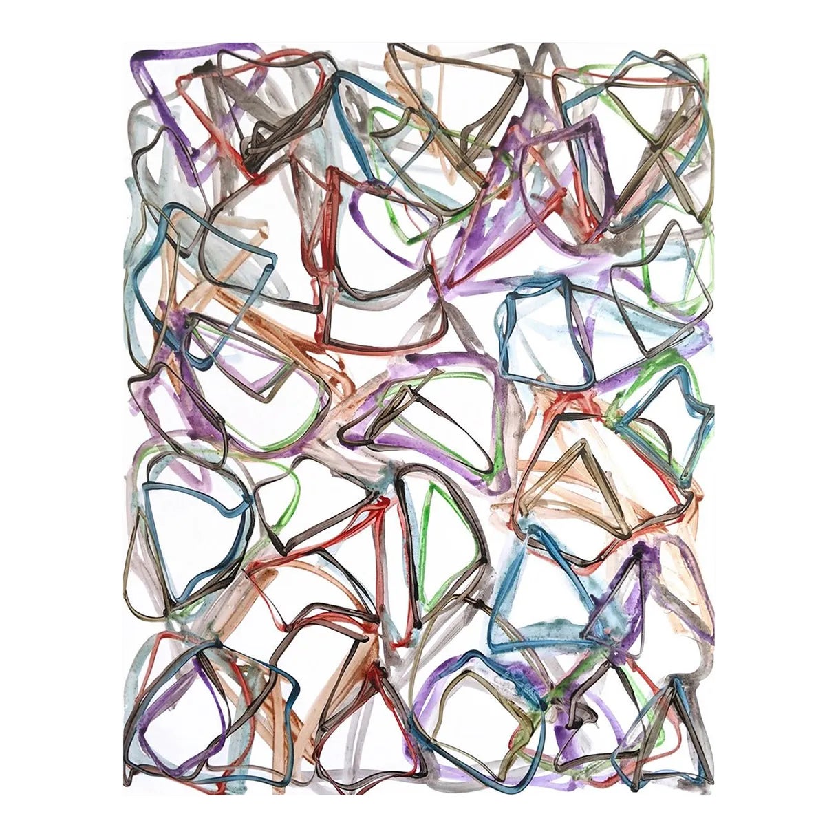 Contemporary Abstract Acrylic on Transparent Vinyl Painting "N°1131" by