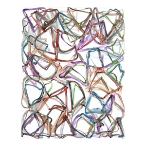 Contemporary Abstract Acrylic on Transparent Vinyl Painting "N°1131" by Jean Daniel Salvat