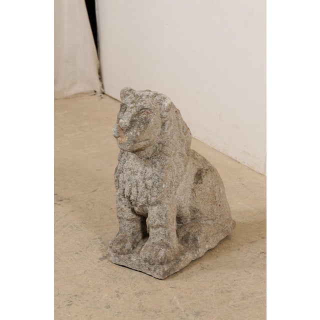 Stone 18th Century Hand-Carved Stone Lion For Sale - Image 7 of 12