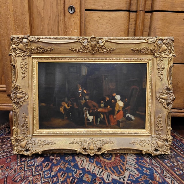 Baroque Dutch School, Genre Scene, 1800s, Oil on Board For Sale - Image 3 of 18