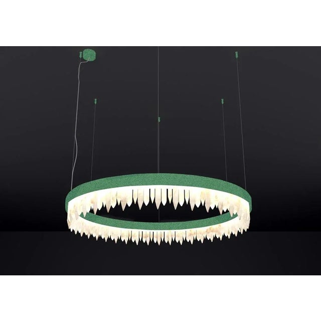 Urano freedom green 80 pendant light 1 by alabastro italiano dimensions: ø 80 x h 20 cm. Materials: glass and green...