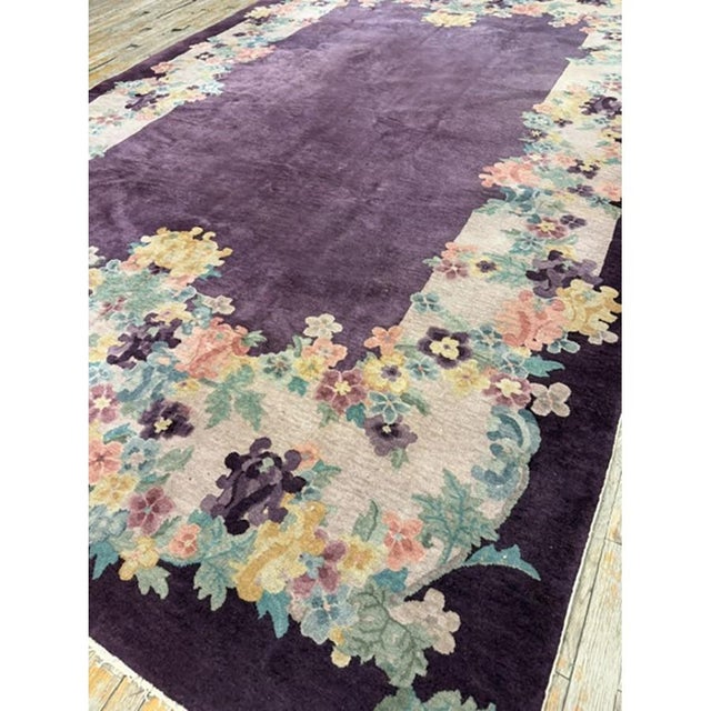 "This circa 1920 Chinese Art Deco carpet represents a fascinating historical period when American-owned firms in China...