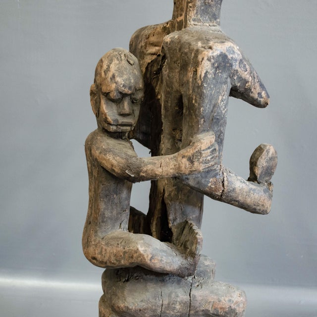 Wood Vintage Carved Tribal Statue From Nigeria. Wood Sculpture For Sale - Image 7 of 8
