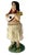 Original post-war ceramic chalkware dancing Hawaiian Hula girl figurine made from lightweight plaster and painted in...