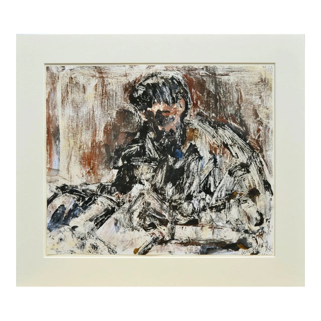 The Print Maker - Mid Century Figurative Abstract by Bruce Weinberg For Sale