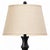 Black Late 20th Century Sculptural Matte Black Table Lamps With Linen Shades - A Pair For Sale - Image 8 of 8