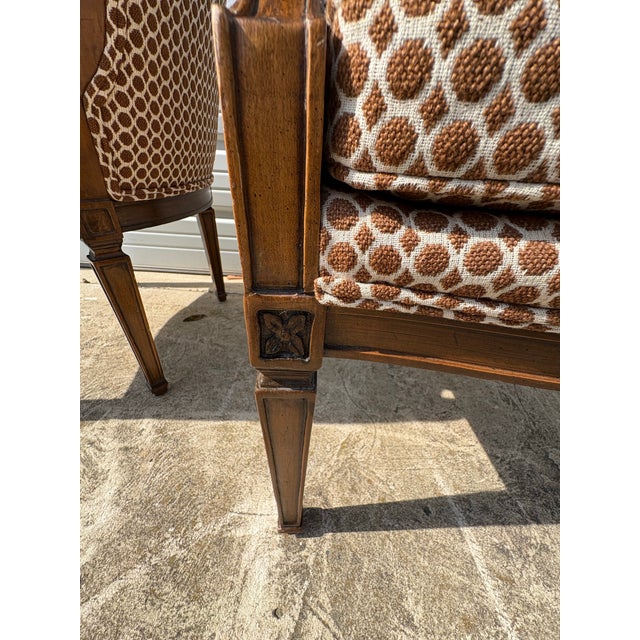 French Country Mid-Century Vintage Stylized French Country Club Chairs/Pair For Sale - Image 3 of 11