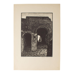 1930s “Pompei - Nola Gate” Woodcut Print by Nino Finamore