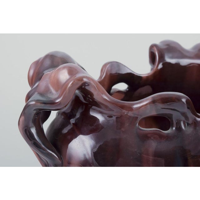 Large Art Nouveau Jardiniere in Earthenware by Jérôme Massier for Vallauris, 1890s For Sale - Image 4 of 8