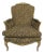 French Louis XV Style Gilt and Painted Bergere Chair with a Leopard Print Upholstery For Sale