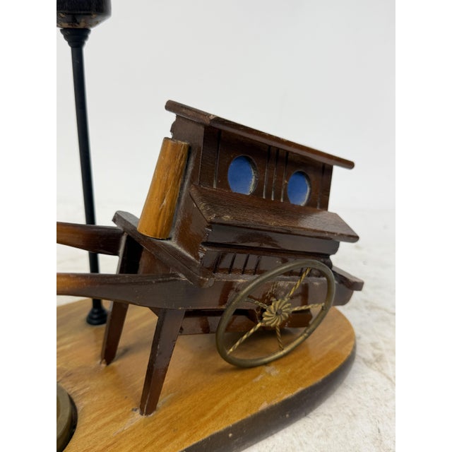 Wooden Ashtray with Decorative Carriage, 1930s For Sale - Image 3 of 10
