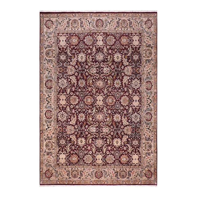 Art Nouveau 1990's Agra Pak-Persian Red/Grey Wool Rug - 8'4'' X 10'4'' For Sale