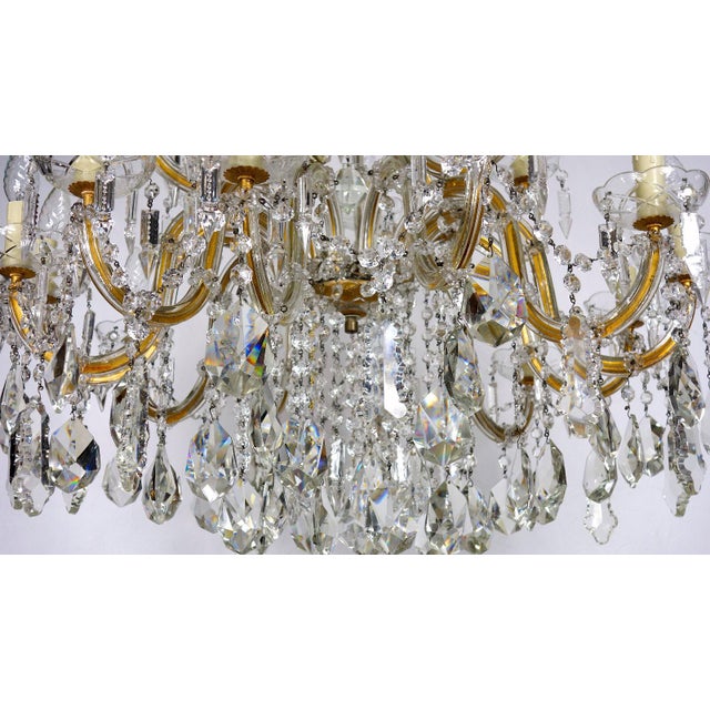 Crystal 18-Light Chandelier, 1990s For Sale - Image 9 of 17