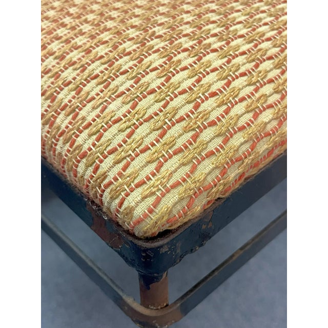 Vintage Salterini Style Scroll Back Metal Dining Chairs With Upholstered Seats- Set of 4 For Sale - Image 9 of 12