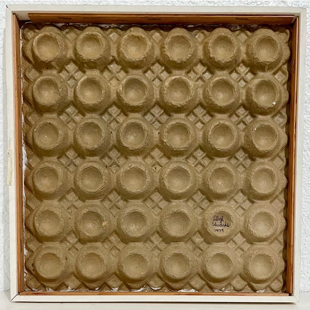 SIBYL EDWARDS (Canadian b. 1944) "Rainbow Egg Tray" 1973 Watercolor on Pressed Pulp Cardboard Egg Tray Filler Hand signed...