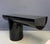 Plastic 1980s J. Wade Beam Postmodern Black Marbleized Console Table W/Matching Round Mirror, Attributed For Sale - Image 7 of 9