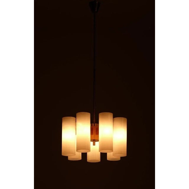Luxus Ceiling Light attributed to Uno & Östen Kristiansson for Luxus, Sweden, 1960s For Sale - Image 4 of 9
