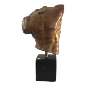 1990s Painted Plaster Male Torso on a Painted Plaster Base