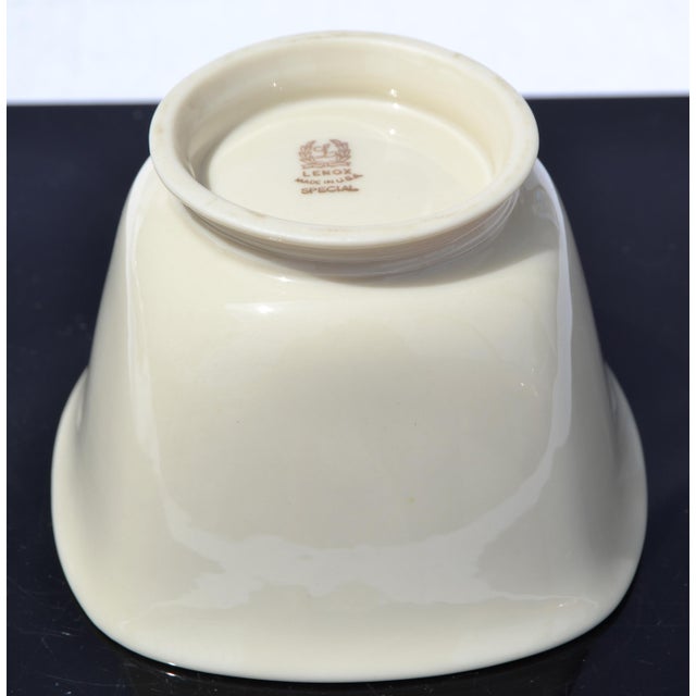 Vintage Square Lenox Special Nut Dish Fine Bone China Porcelain Bowl 24k Gold Trademark For Sale - Image 11 of 14