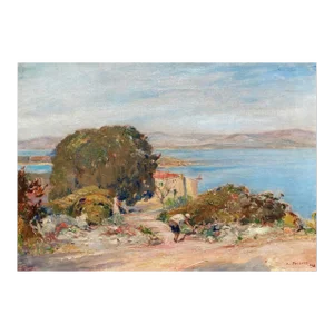 View of Isle Ste. Margeurite (20th Century European Impressionist Painting), Albert Fossard