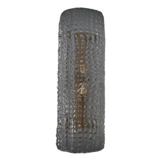 Art Deco Style Clear Murano Glass and Brass Wall Sconce, 2000 For Sale