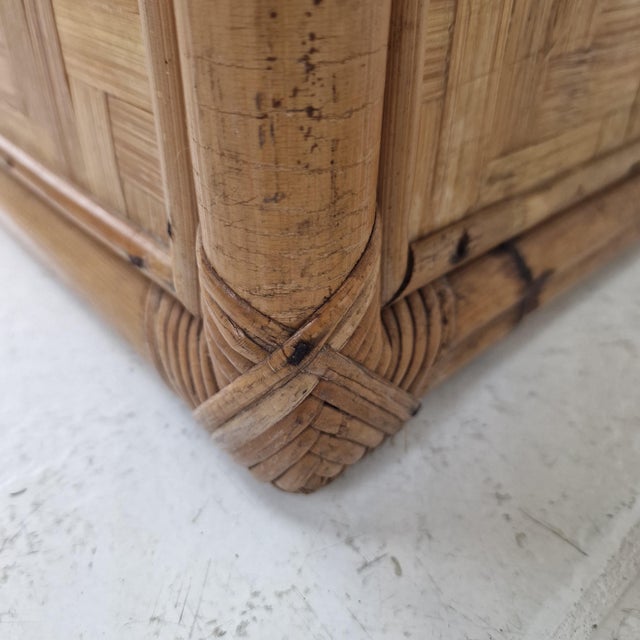 Mid-Century Modern Italian Woven Rattan and Bamboo Blanket Chest, 1970s For Sale - Image 15 of 18