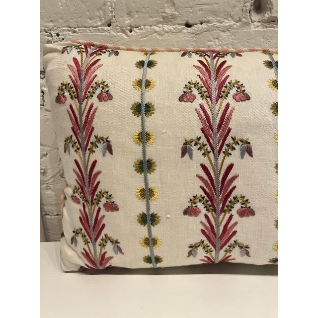 Custom-made lumbar pillow with hidden zipper. Main Fabric - Pierre Frey, L'Elegant Original. Contrast Welt - Manuel...