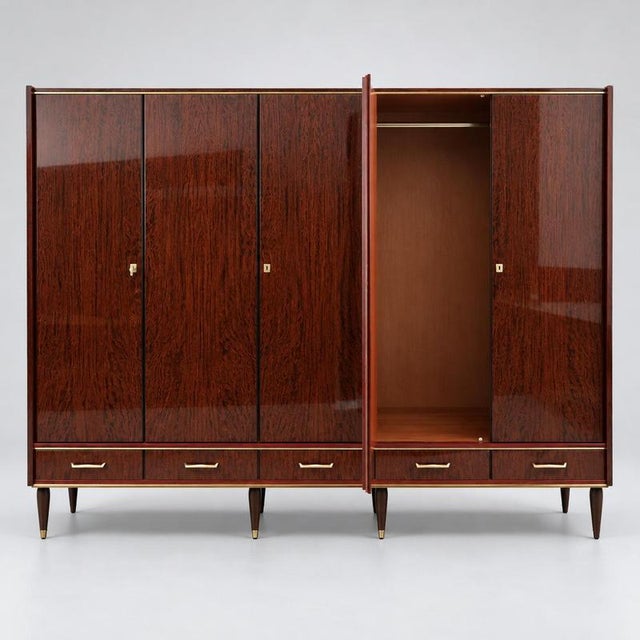 Mid 20th Century Large Vintage Wardrobe, 1950s For Sale - Image 5 of 9