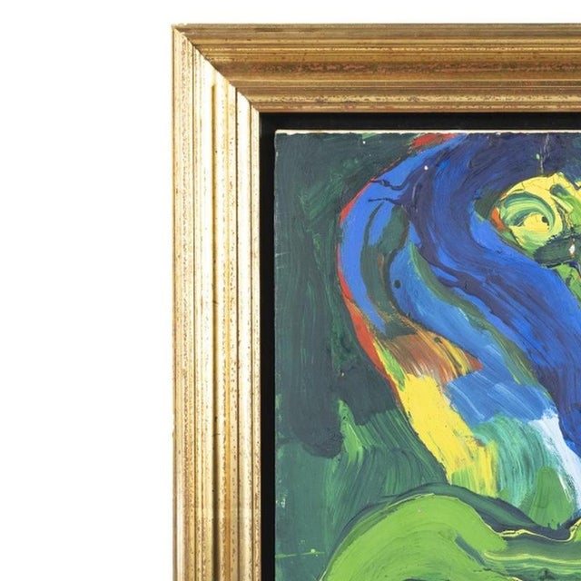 Painting - Lindstrom Bengt. "Untitled", oil on vellum paper mounted on canvas. Signed. Dimensions: 105 cm x 75 cm.