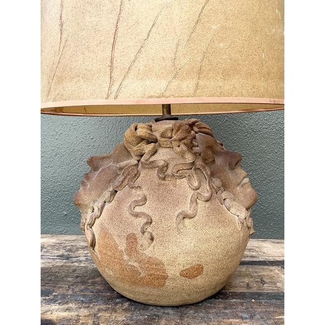 Vintage Original Studio Pottery Figural Lamp For Sale - Image 9 of 12