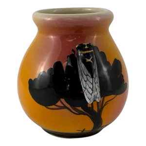 French Provençal Majolica Cicada Vase - Sicard - 1950s