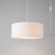 Nova Stretch 15" Swag Lamp, Satin Nickel Steel, White Linen Shade, Dimmable, 92" Tall For Sale - Image 4 of 5