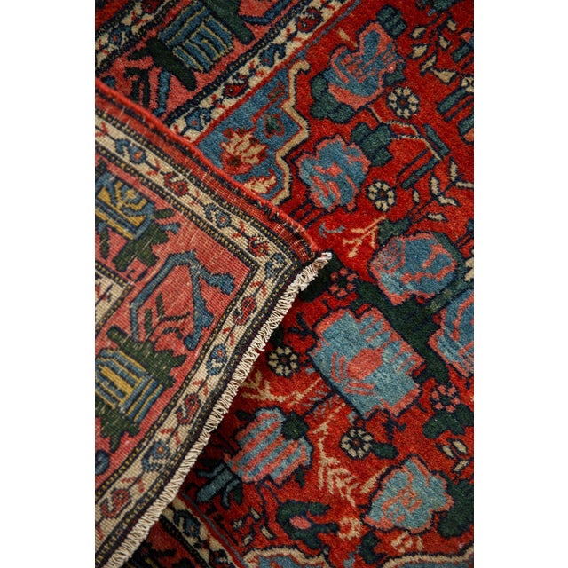 1940s 1940s Vintage Persian Bijar Floral Multicolor Wool Rug For Sale - Image 5 of 11