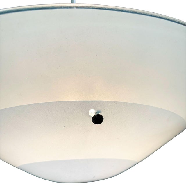Memphis Streamline Sky Blue Art Glass Chandelier Pendant Light by Three Zone For Sale - Image 9 of 11