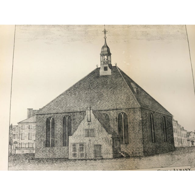 19th Century Lithograph Print of Protestant Dutch Church in Albany New York For Sale In New York - Image 6 of 9