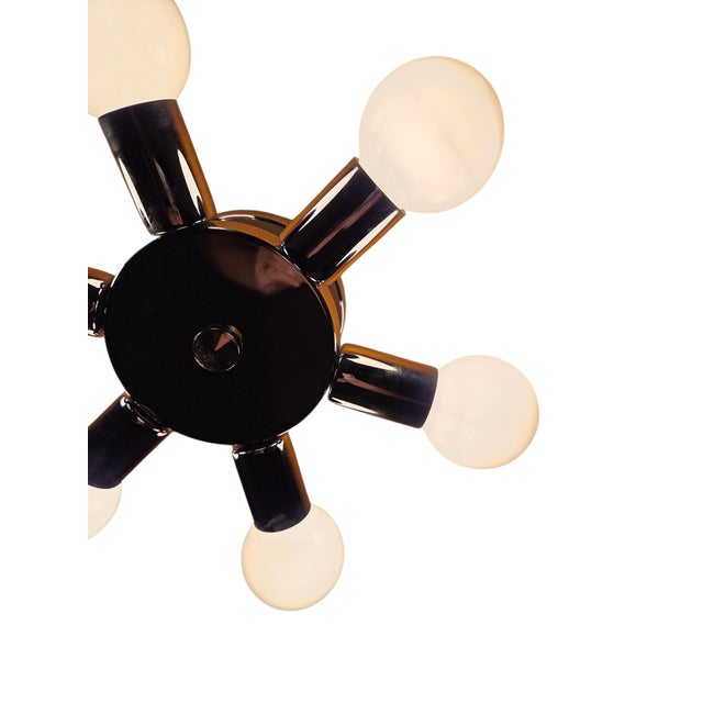 1970s Vintage Space Age Chrome Sputnik Ceiling Light Mid Century Mount Chandelier For Sale - Image 5 of 10