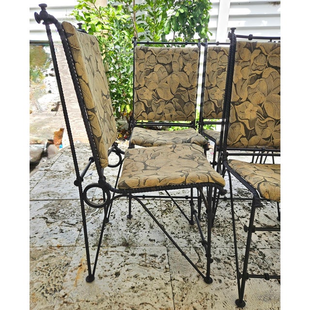 Set of Eight Ilana Goor Forged Iron Dining Chairs Mexico, Circa 1980s For Sale - Image 4 of 10