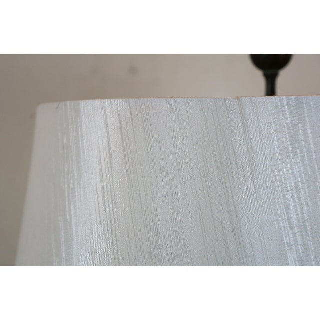 Brown Theodore Alexander Bronze Cage Acanthus Leaf Table Lamp With Silk Shade For Sale - Image 8 of 10