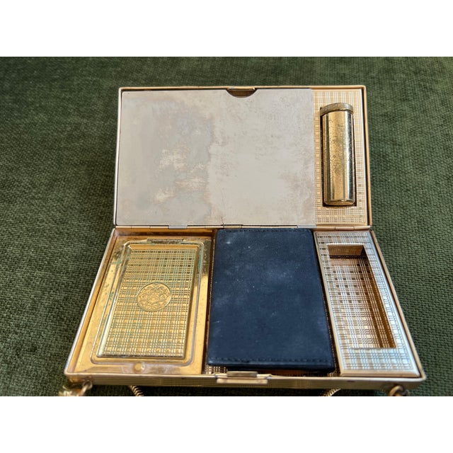 1950s Mid-Century Evans Wristlet Compact Vanity Kit and Cigarette Case For Sale - Image 11 of 18