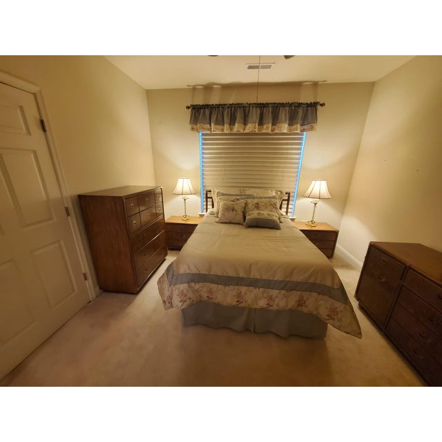Mid-Century Modern Drexel Heritage Accolade II Campaign Bedroom Suite, 1987 – Complete Matching Collection For Sale - Image 3 of 17