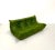 French Three-Seater Togo Sofa in Forest Green Leather attributed to Michel Ducaroy for Ligne Roset For Sale - Image 5 of 11